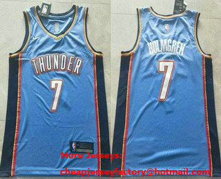 Men's Oklahoma City Thunder #7 Chet Holmgren Blue Icon Swingman Jersey