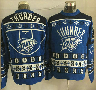 Men's Oklahoma City Thunder Blue With Black NBA Sweater
