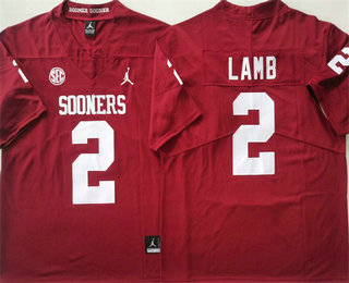 Men's Oklahoma Sooners #2 CeeDee Lamb Red College Stitched Jersey