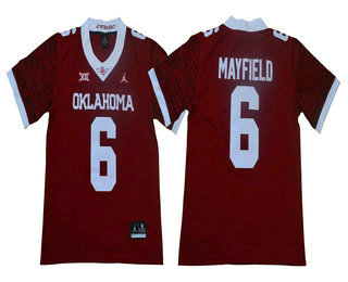 Men's Oklahoma Sooners #6 Baker Mayfield Red 47 Game Winning Streak College 2017 Vapor Untouchable Limited Jersey