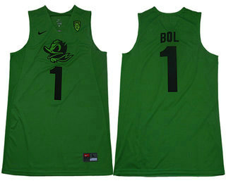 Men's Oregon Ducks #1 Bol Bol Electric Green College Basketball 2017 Nike Swingman Stitched NCAA Jersey