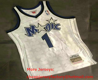 Men's Orlando Magic #1 Tracy McGrady 2000-01 White Hardwood Classics Soul AU Throwback Jersey