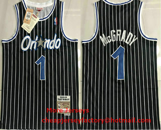 Men's Orlando Magic #1 Tracy McGrady 2003-04 Black Hardwood Classics Soul AU Throwback Jersey