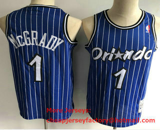Men's Orlando Magic #1 Tracy McGrady 2003-04 Blue Hardwood Classics Soul Swingman Throwback Jersey