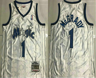 Men's Orlando Magic #1 Tracy McGrady White 2000-01 Hardwood Classics Soul AU Throwback Jersey