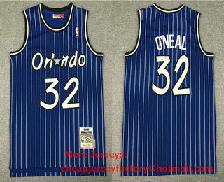 Men's Orlando Magic #32 Shaquille O'neal 1994-95 Purple Hardwood Classics Soul Swingman Throwback Jersey