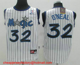 Men's Orlando Magic #32 Shaquille O'neal White Stitched NBA Nike Swingman Jersey