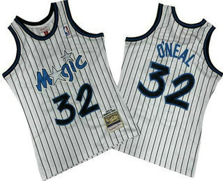 Men's Orlando Magic #32 Shaquille ONeal White 1993 Throwback Swingman Jersey