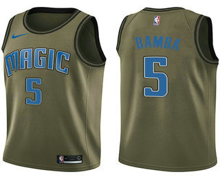 Men's Orlando Magic #5 Mohamed Bamba Green Nike NBA Swingman Salute to Service Jersey