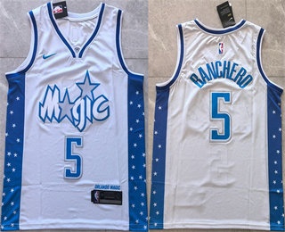Men's Orlando Magic #5 Paolo Banchero Silver 2025 City Stitched Jersey