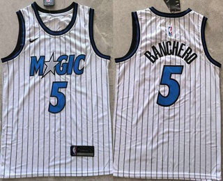 Men's Orlando Magic #5 Paolo Banchero White Swingman Jersey