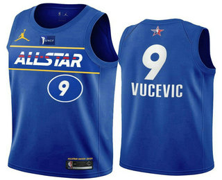 Men's Orlando Magic #9 Nikola Vucevic Blue 2021 All-Star Eastern Conference Stitched NBA Jersey