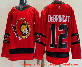 Men's Ottawa Senators #12 Alex DeBrincat Red Authentic Jersey