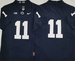 Men's Penn State Nittany Lions #11 Abdul Carter Navy Without Name FUSE College Stitched Jersey