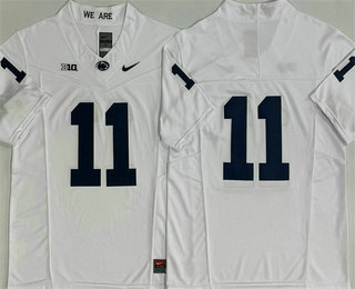 Men's Penn State Nittany Lions #11 Abdul Carter White Without Name FUSE College Stitched Jersey