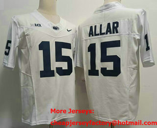 Men's Penn State Nittany Lions #15 Drew Allar White FUSE College Stitched Jersey
