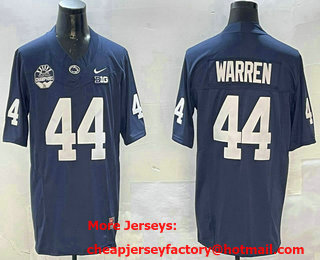 Men's Penn State Nittany Lions #44 Davis Warren Navy 2024 Fiesta Bowl Champions Patch FUSE College Stitched Jersey