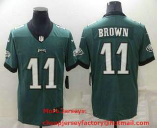 Men's Philadelphia Eagles #11 AJ Brown Midnight Green 2022 Vapor Untouchable Stitched NFL Nike Limited Jersey
