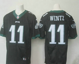 Men's Philadelphia Eagles #11 Carson Wentz Black Alternate NFL Nike Elite Jersey