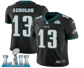 Men's Philadelphia Eagles #13 Nelson Agholor Black 2018 Super Bowl LII Patch Vapor Untouchable Stitched NFL Nike Limited Jersey