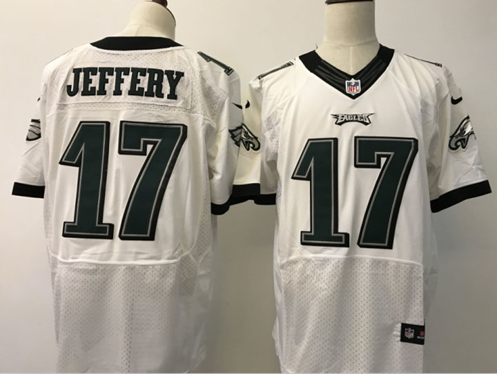 Men's Philadelphia Eagles #17 Alshon Jeffery White Road Stitched NFL Nike Elite Jersey
