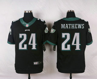 Men's Philadelphia Eagles #24 Ryan Mathews Black Alternate NFL Nike Elite Jersey