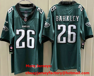 Men's Philadelphia Eagles #26 Saquon Barkley Limited Midnight Green Vapor Jersey