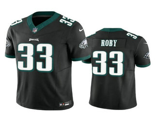 Men's Philadelphia Eagles #33 Bradley Roby Black 2023 FUSE Vapor Limited Stitched Jersey