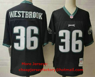 Men's Philadelphia Eagles #36 Brian Westbrook Black Throwback Jersey