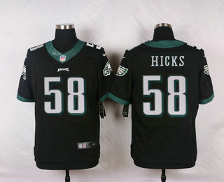 Men's Philadelphia Eagles #58 Jordan Hicks Black Alternate NFL Nike Elite Jersey