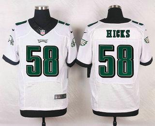 Men's Philadelphia Eagles #58 Jordan Hicks White Road NFL Nike Elite Jersey
