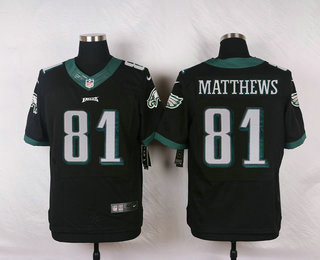 Men's Philadelphia Eagles #81 Jordan Matthews Black Alternate NFL Nike Elite Jersey