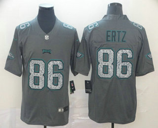 Men's Philadelphia Eagles #86 Zach Ertz Gray Fashion Static 2019 Vapor Untouchable Stitched NFL Nike Limited Jersey