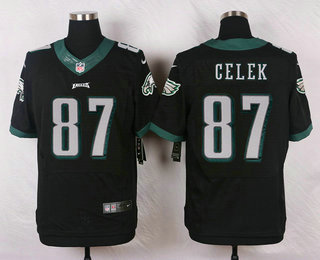Men's Philadelphia Eagles #87 Brent Celek Black Alternate NFL Nike Elite Jersey