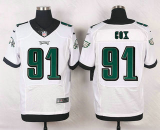 Men's Philadelphia Eagles #91 Fletcher Cox White Road NFL Nike Elite Jersey