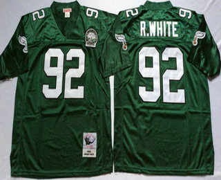 Men's Philadelphia Eagles #92 Reggie White Midnight Green Throwback 99TH Jersey by Mitchell & Ness