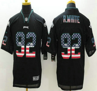 Men's Philadelphia Eagles #92 Reggie White Nike 2015 USA Flag Fashion Black Elite Jersey