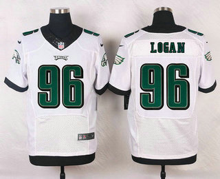 Men's Philadelphia Eagles #96 Bennie Logan White Road NFL Nike Elite Jersey