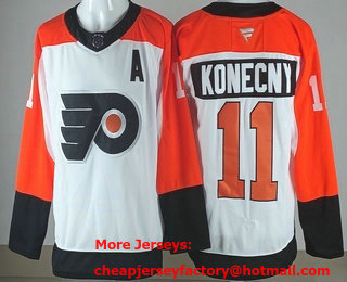 Men's Philadelphia Flyers #11 Travis Konecny White Authentic Jersey