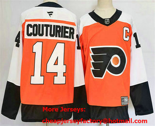 Men's Philadelphia Flyers #14 Sean Couturier Orange 2024 Stitched Jersey