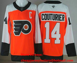 Men's Philadelphia Flyers #14 Sean Couturier Orange Authentic Jersey