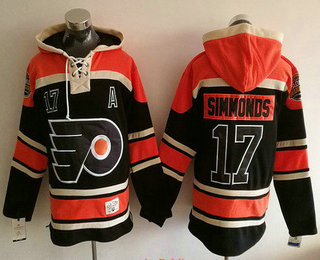 Men's Philadelphia Flyers #17 Wayne Simmonds Black 2017 Stadium Series Stitched NHL Old Time Hockey Hoodie
