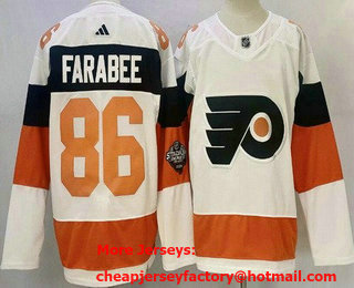 Men's Philadelphia Flyers #86 Joel Farabee White 2024 Stadium Series Authentic Jersey
