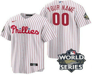 Men's Philadelphia Phillies Customized White 2022 World Series Cool Base Jersey