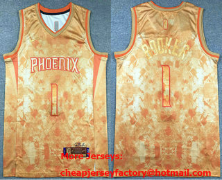 Men's Phoenix Suns #1 Devin Booker Orange 2023 Select Series Stitched Basketball Jersey