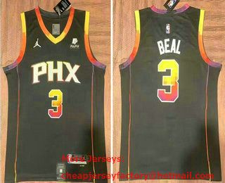 Men's Phoenix Suns #3 Bradley Beal Black 2023 Statement Edition Stitched Basketball Jersey