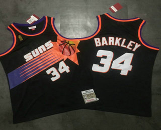 Men's Phoenix Suns #34 Charles Barkley 1992-93 Black AU Swingman Throwback Jersey