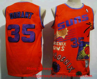 Men's Phoenix Suns #35 Kevin Durant Ornage Swingman Stitched Throwback Jersey 01