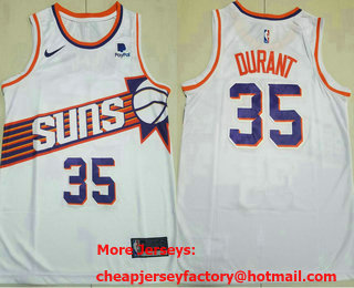 Men's Phoenix Suns #35 Kevin Durant White 2023 Icon Sponsor Swingman Jersey