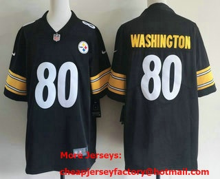 Men's Pisttburgn Steelers #80 Darnell Washington  Limited Black Vapor Jersey